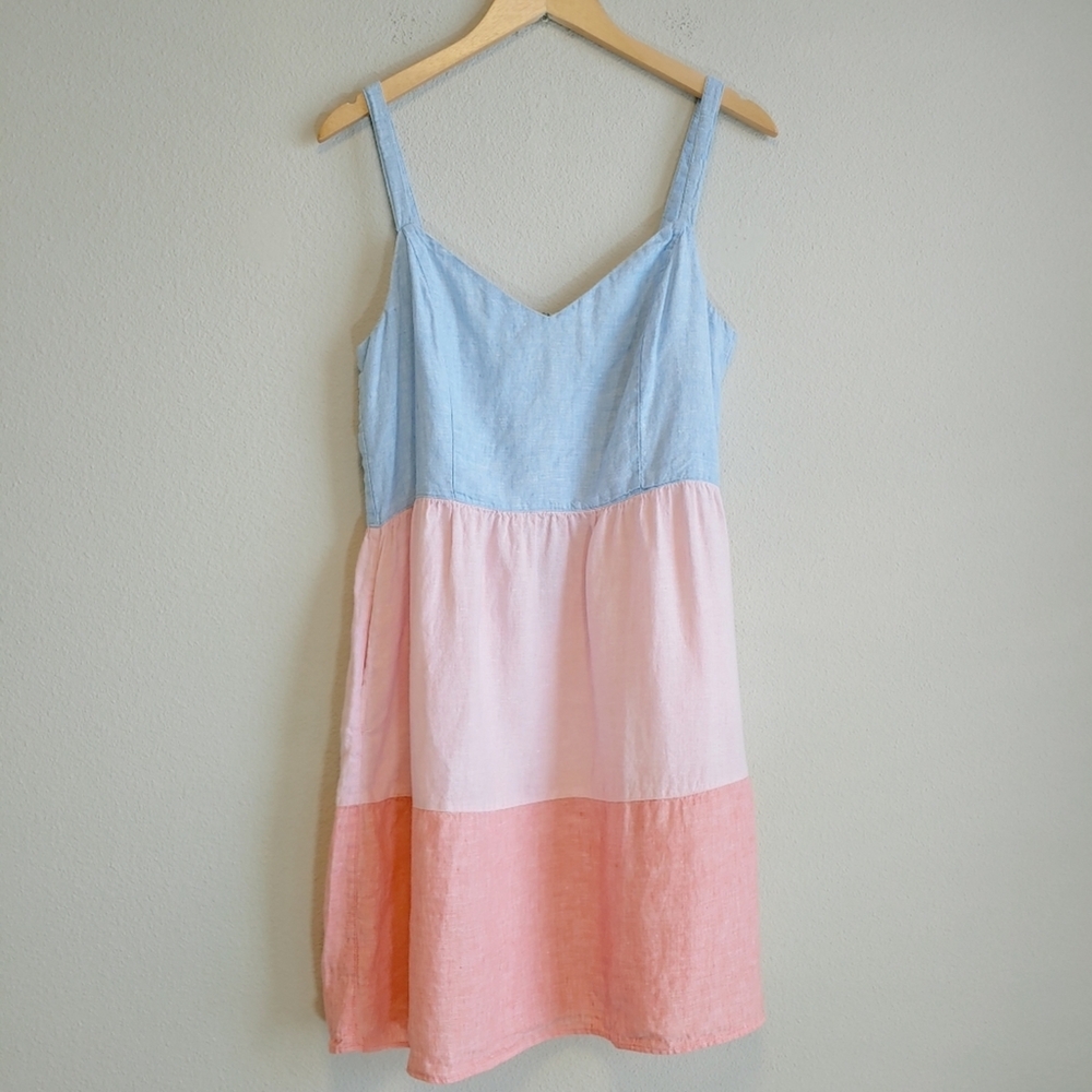 Cynthia Rowley Colorblock Linen Dress